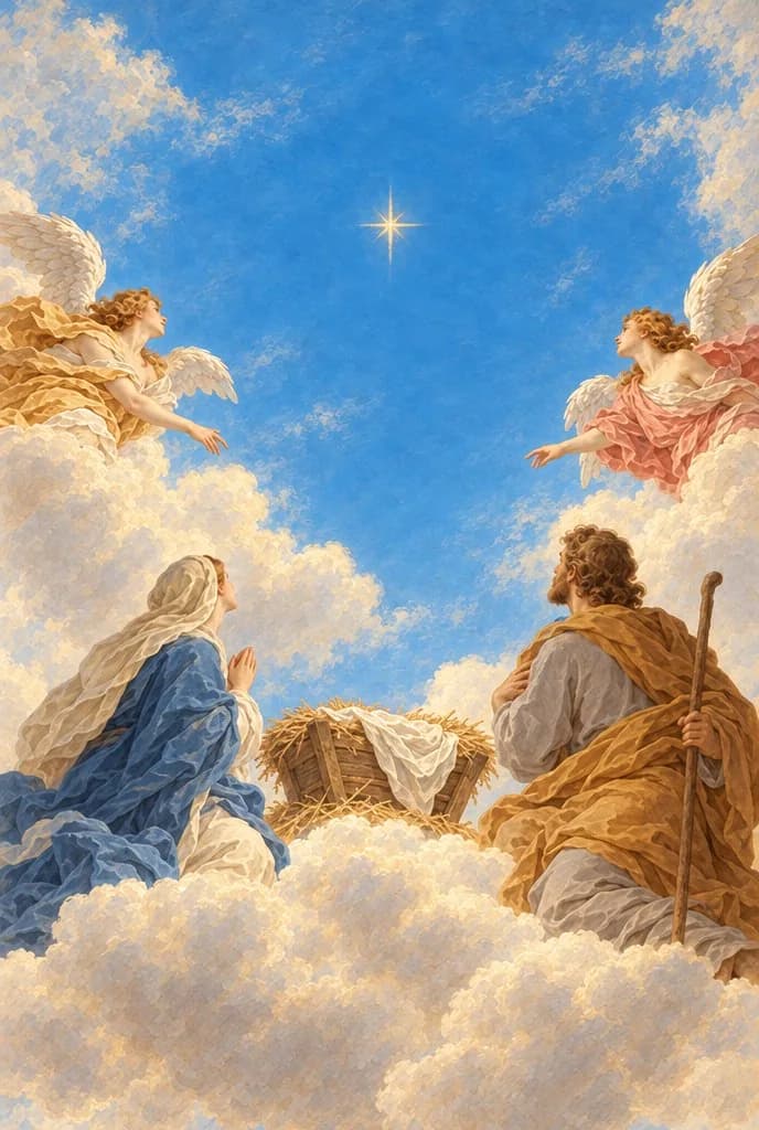 Gemaltes Motiv zum Begriff Weihnachten